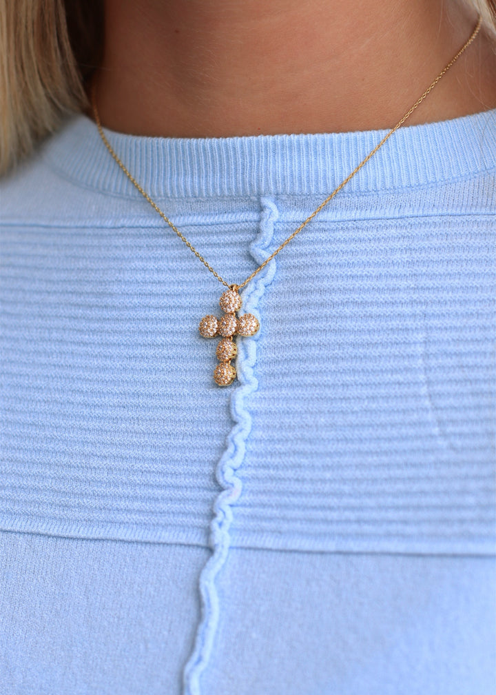 Dainty Sparkle Cross Necklace