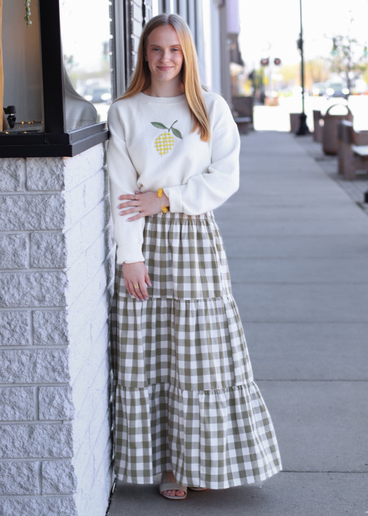 Willow Check Maxi Skirt