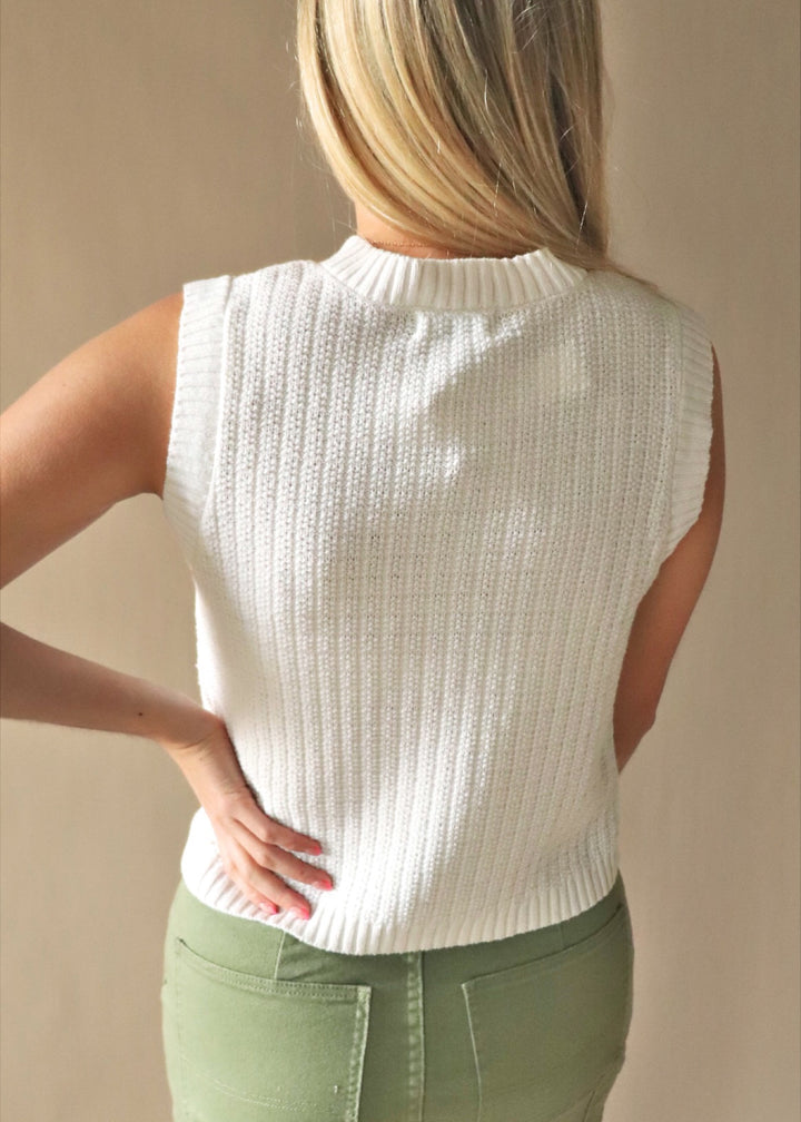 Off White  Gold Charm  Vest
