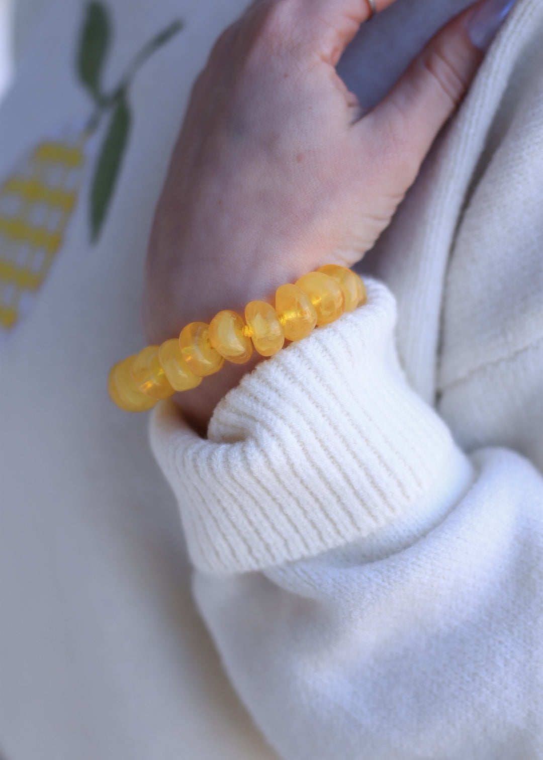 Natural Stone Beaded Bracelet – Yellow