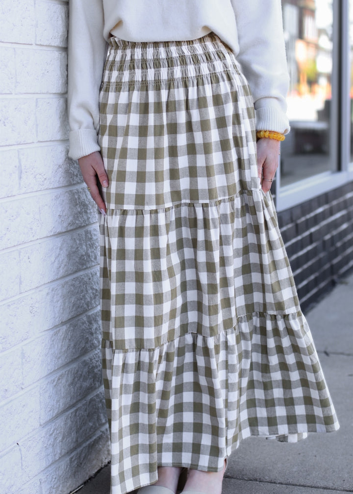 Willow Check Maxi Skirt