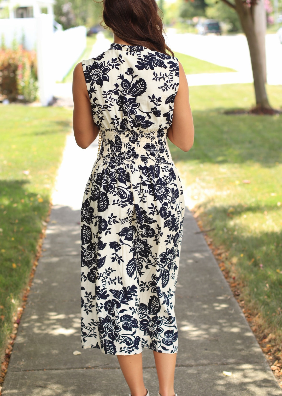 Paisley Charm Zip-Front Midi Dress