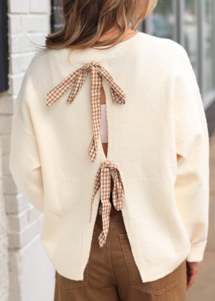 Autumn Gingham Back Sweater