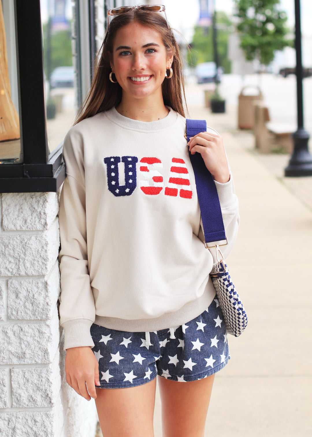 The All-American Crew Neck Sweatshirt in Taupe