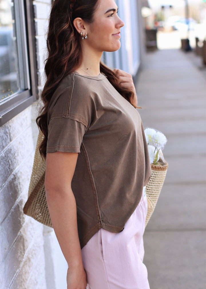 The Brown Essential Seam Top