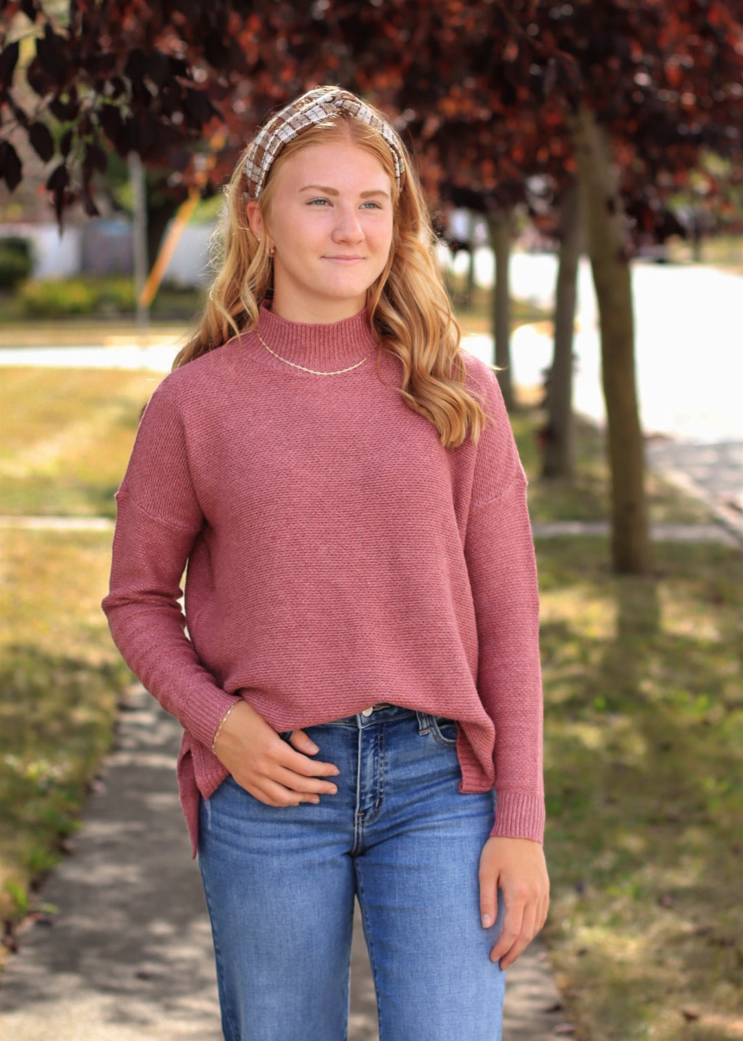 The Rosé Retreat Marled Boxy Pullover