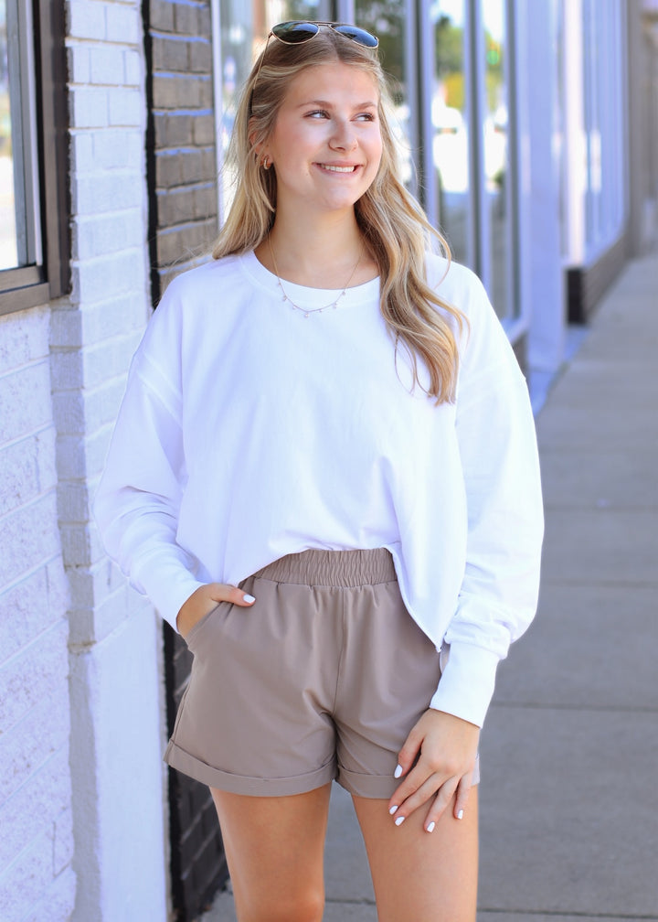 Crescent Pima Cotton Open Back Top