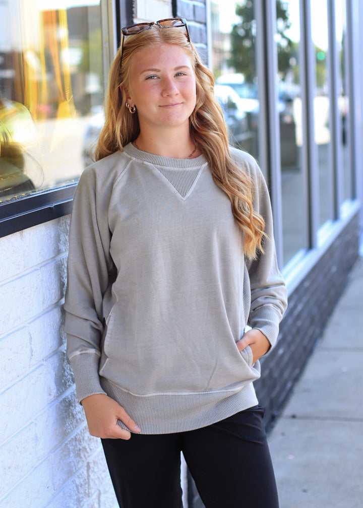 Pocket Perfect Pullover in Ash Mocha