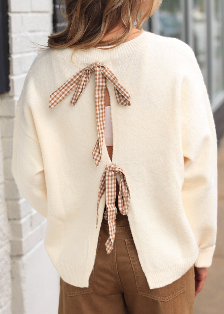 Autumn Gingham Back Sweater