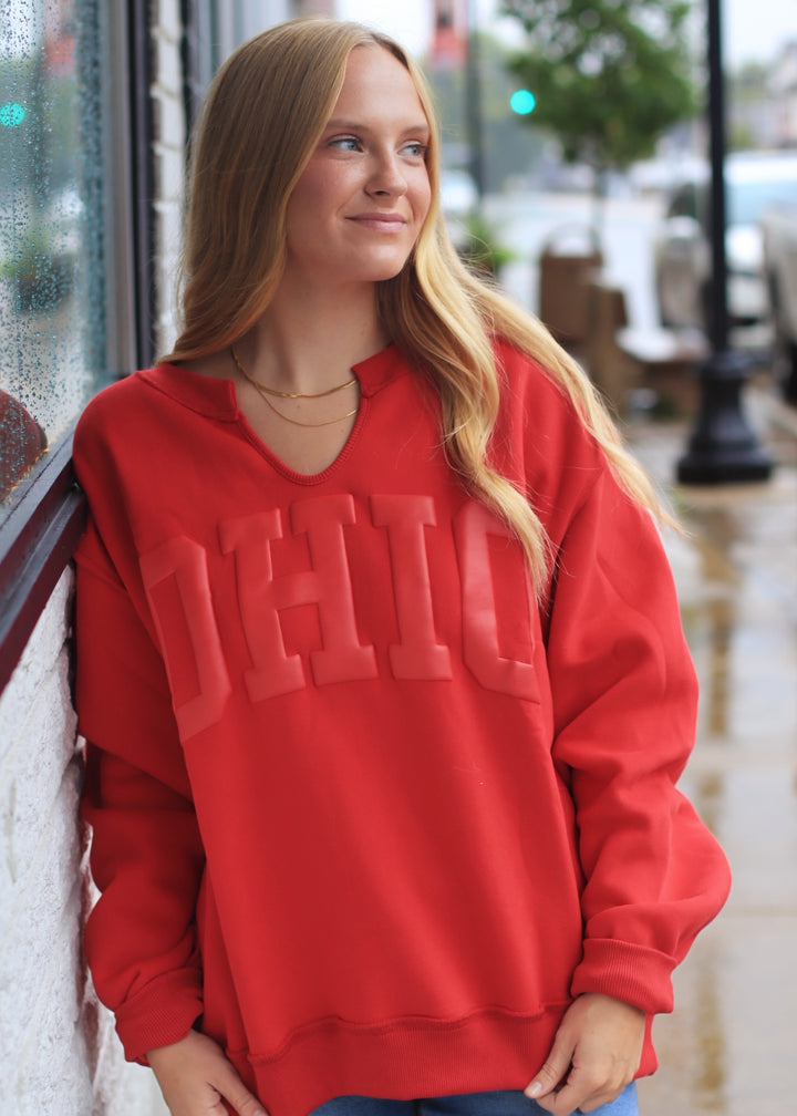 Ohio Embossed V-Notch Sweatshirt