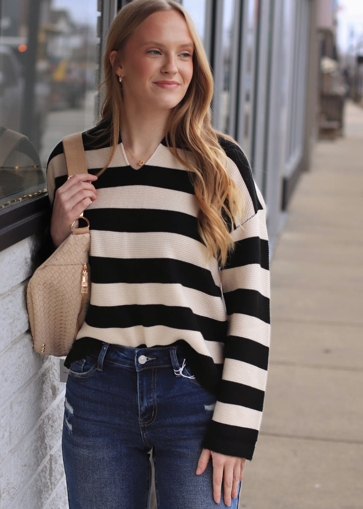 The Union Stripe Knit Pullover Top