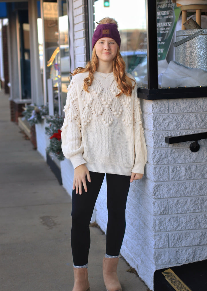 CLEARANCE FINAL SALE  January Pom Sweater Top