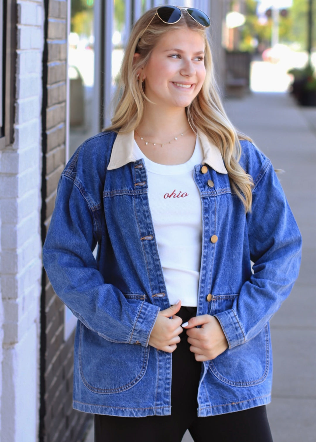 Beverly Contrast Collar Denim Jacket