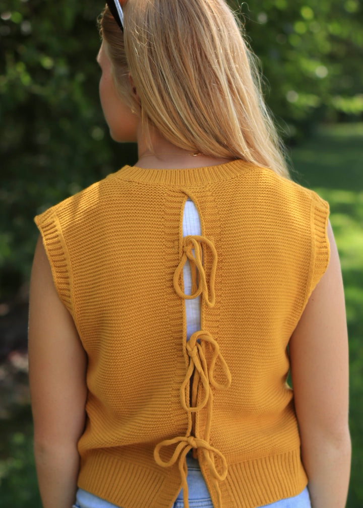Sunset Tie-Back Knitted Top