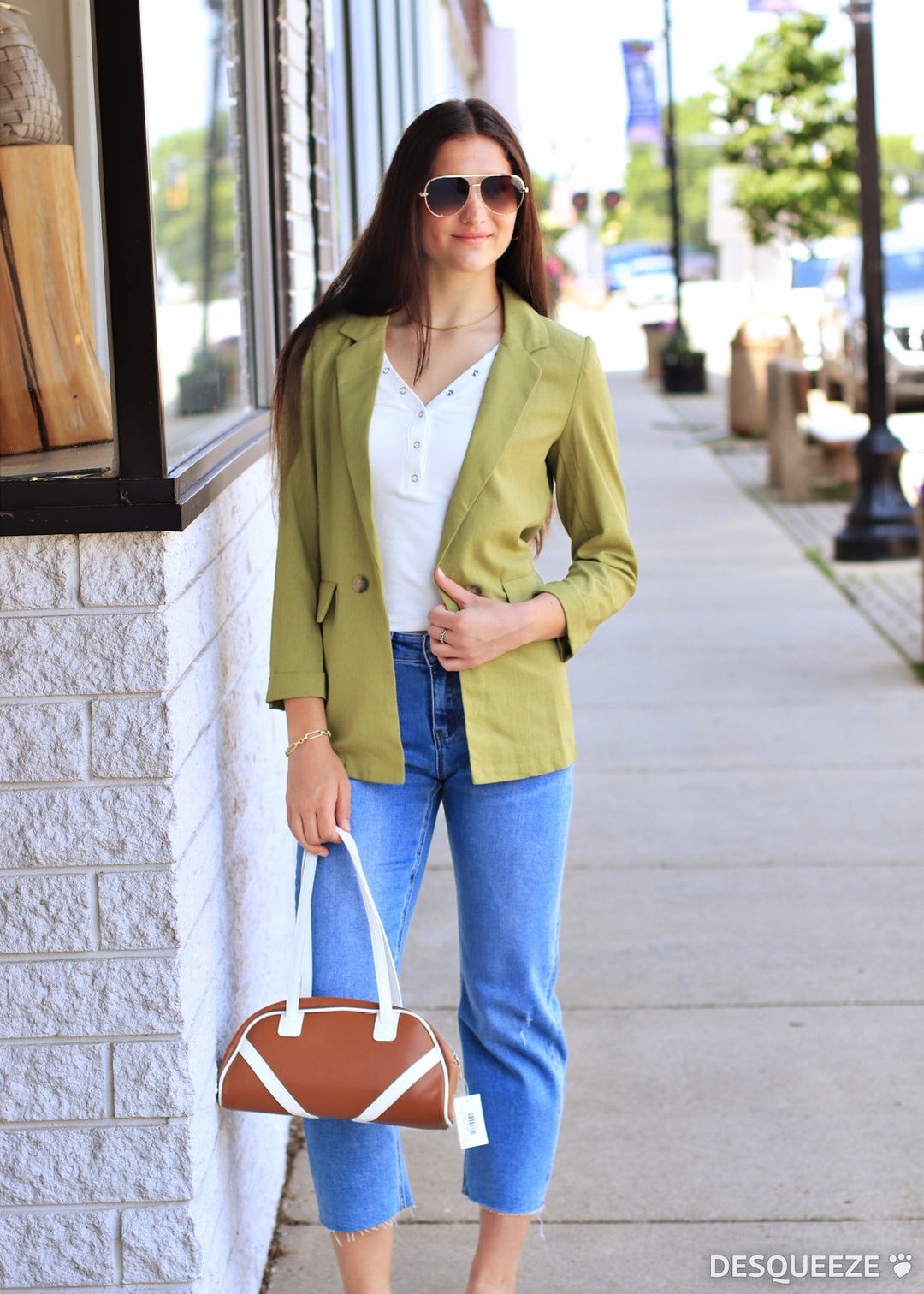 Restock Peacock 3/4 Cuff Collared Blazer
