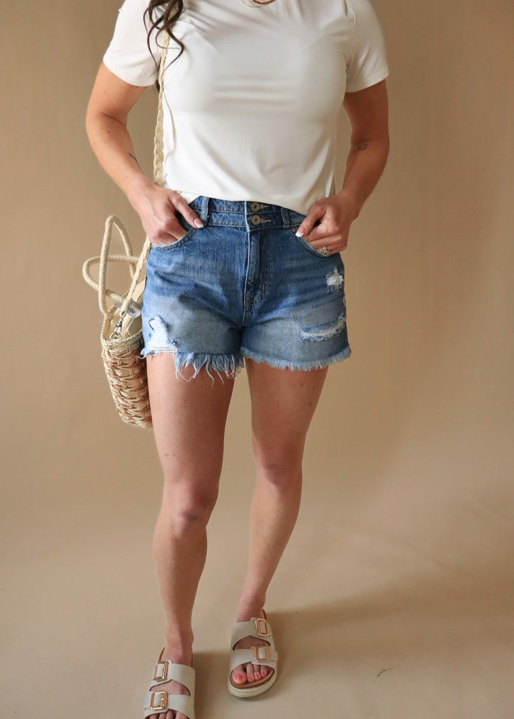 Maxine High Rise Mom Denim Shorts