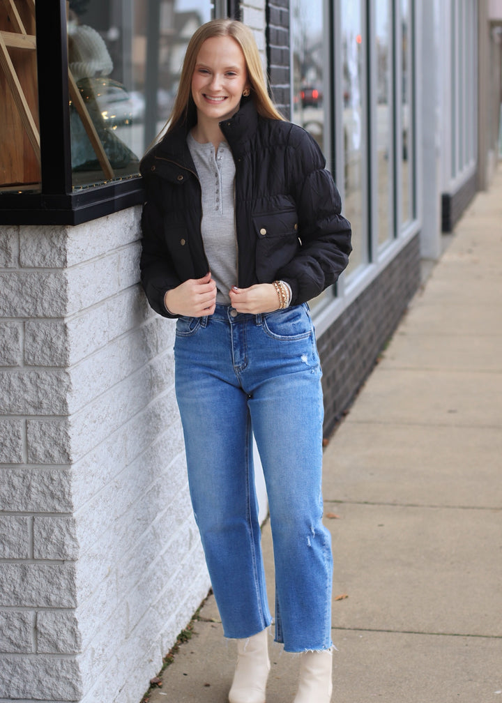 CLEARANCE FINAL SALE  CLEARANCE FINAL SALE  Beatrice Cropped Cargo Puffer Jacket