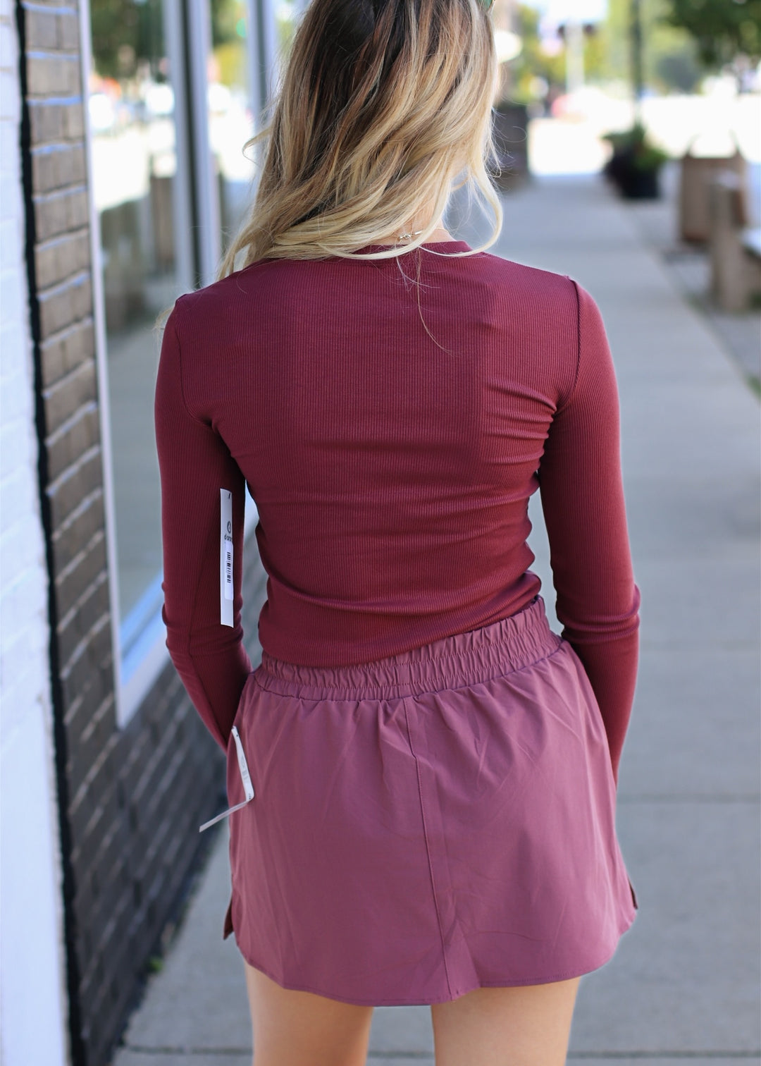 Essential Long-Sleeved Micro-Ribbed Top