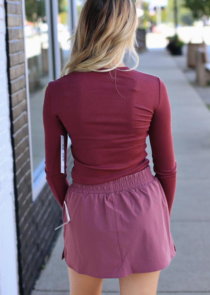 Essential Long-Sleeved Micro-Ribbed Top