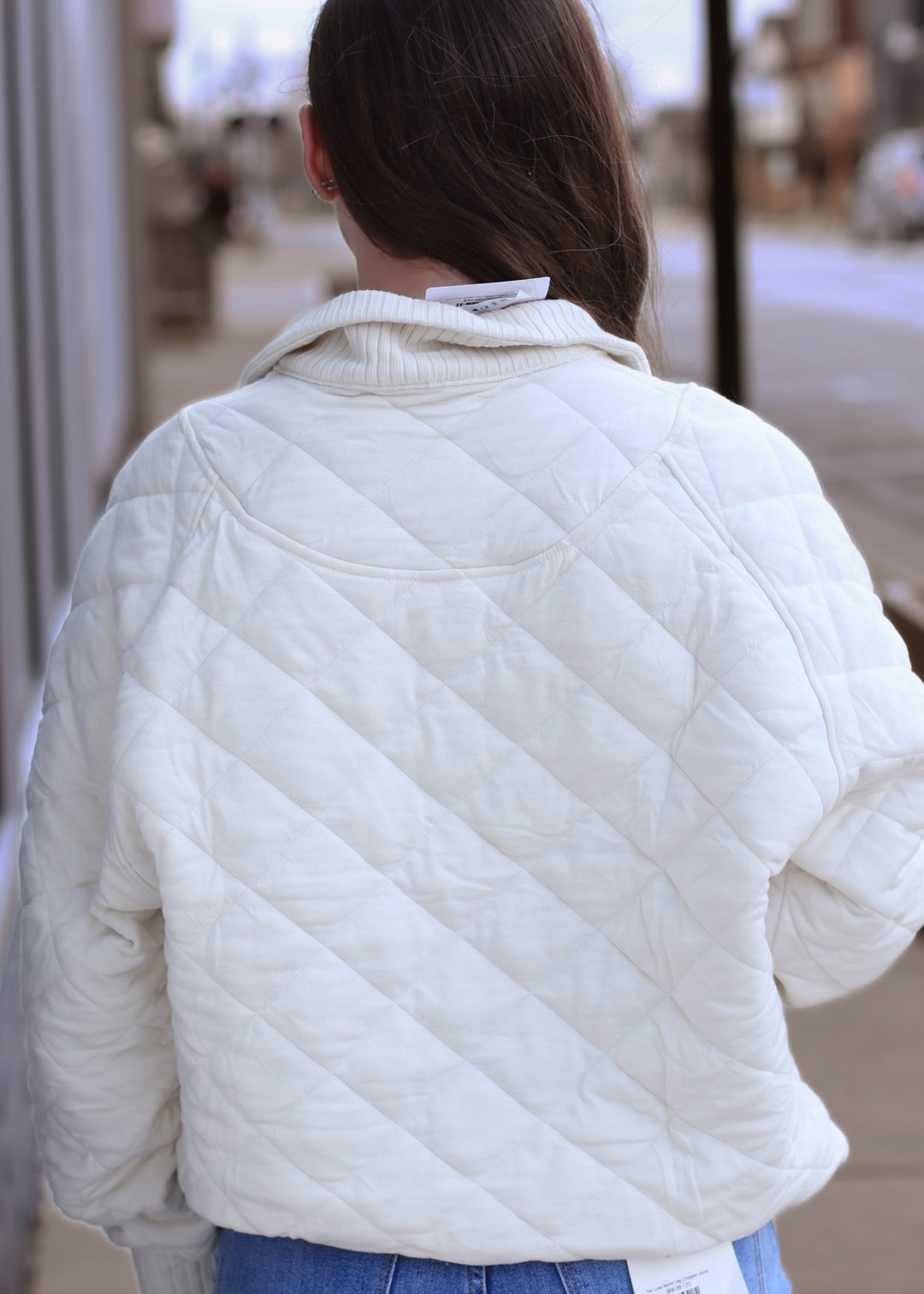 RESTOCK Golden Hour Quilted Pullover in Bone