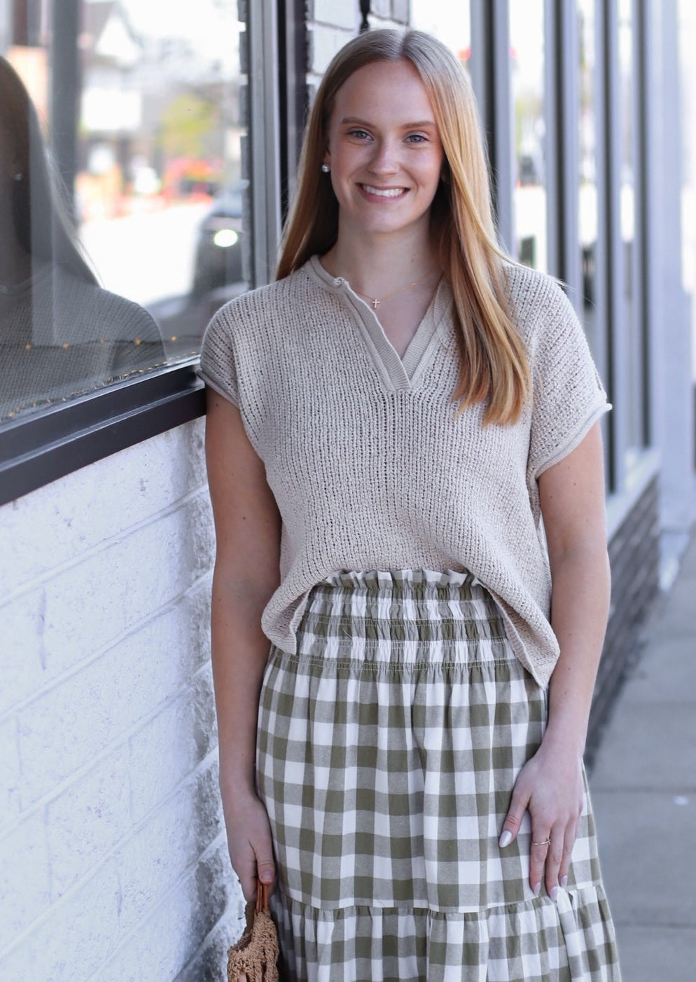 Willow Check Maxi Skirt