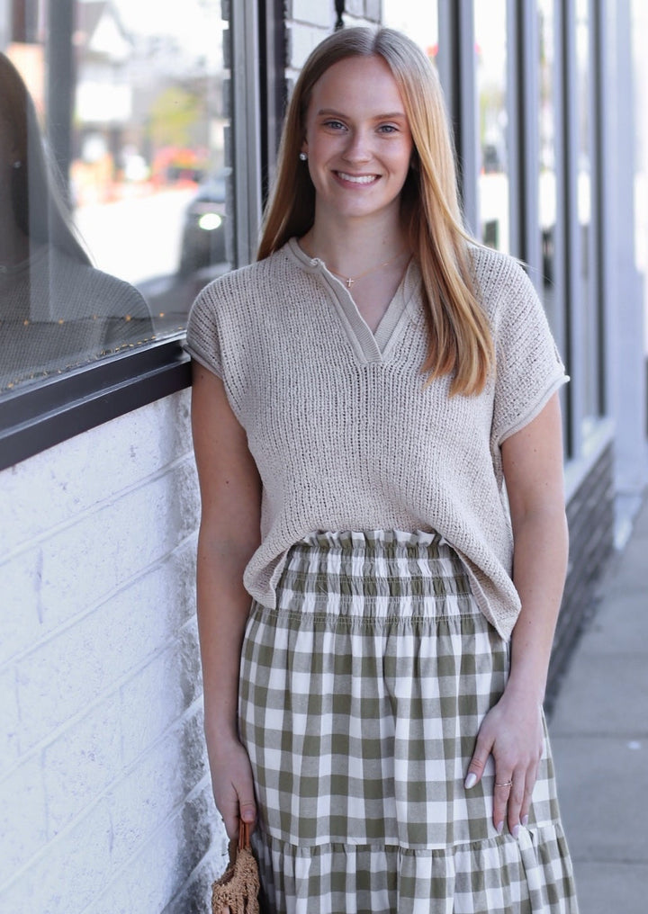 Willow Check Maxi Skirt