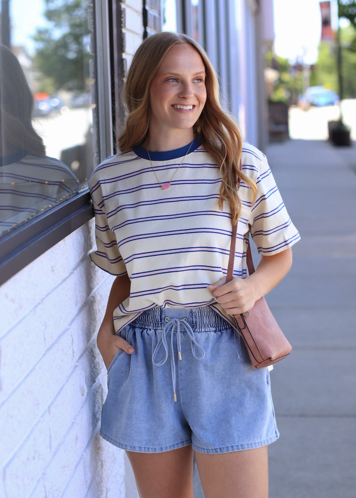 The Cape Cod Striped Boxy Tee