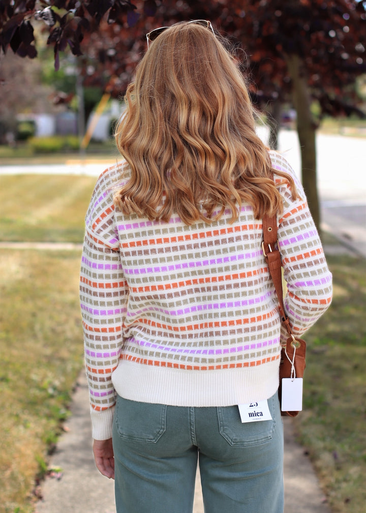 The Sunset Stroll Multi-Color Striped Pullover