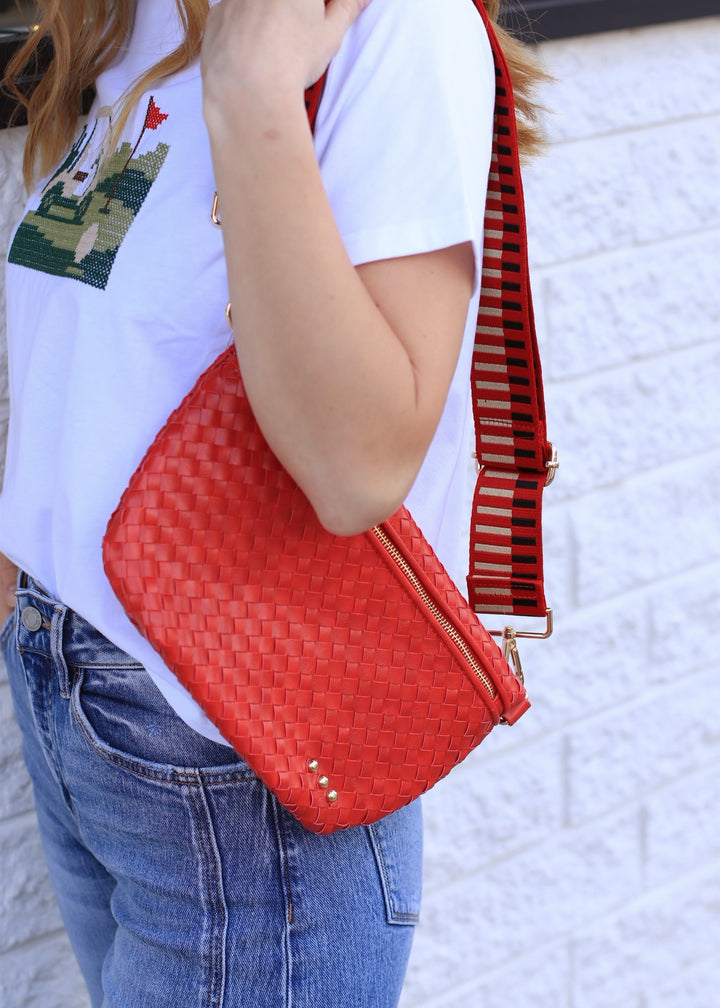 Westlyn Woven Bum Bag in Cherry Red