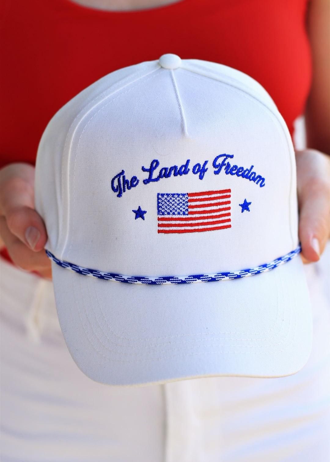 The Land of Freedom Flag Embroidered Trucker Hat
