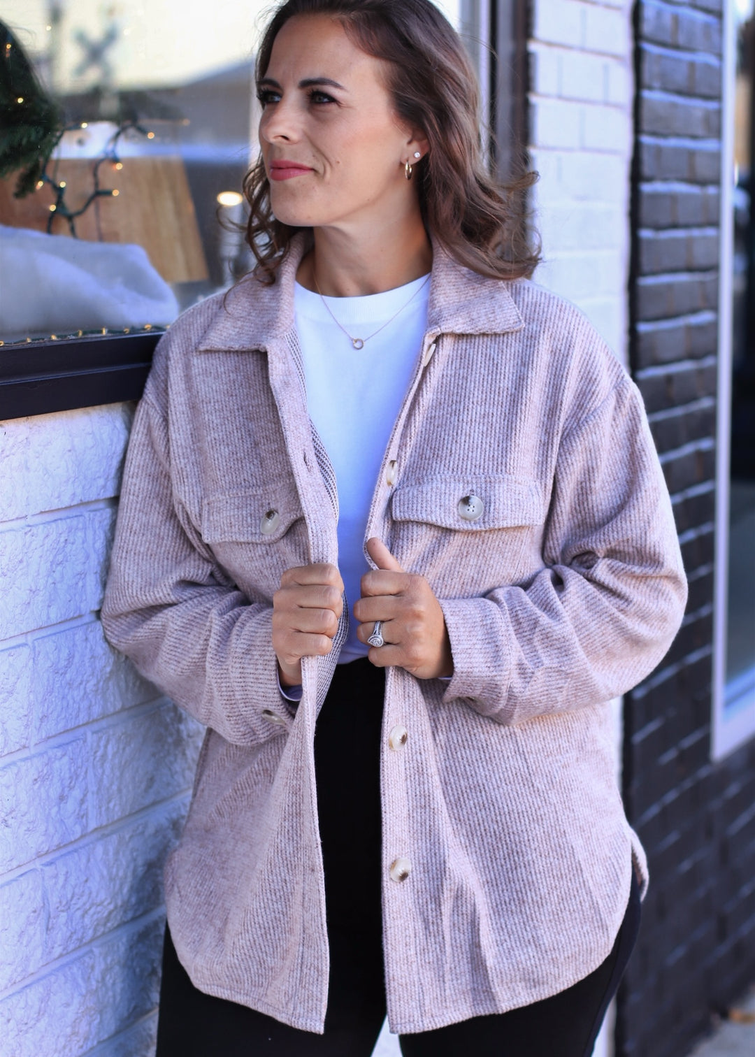 RESTOCK Fall Season Two Tone Shacket in Brown