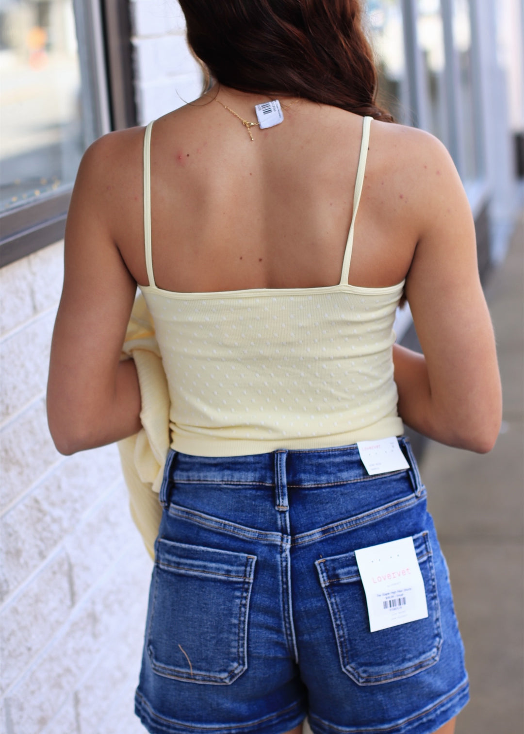 Polka Dot Strap Cami in Pale Banana