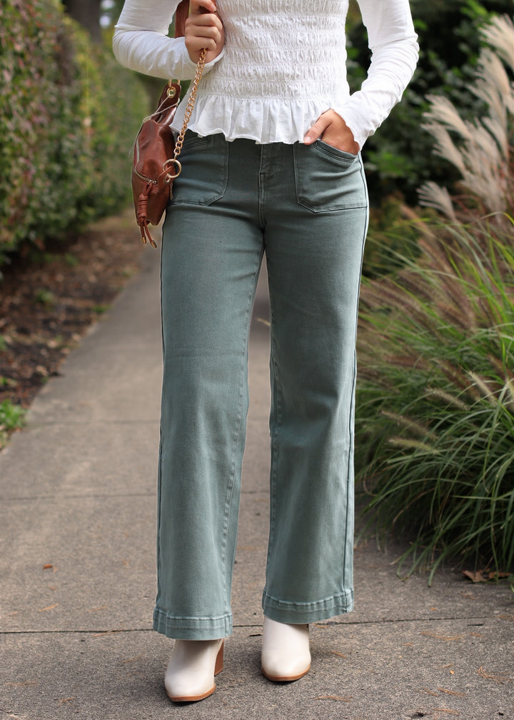 Cilantro High Ruse Wide Leg Denim