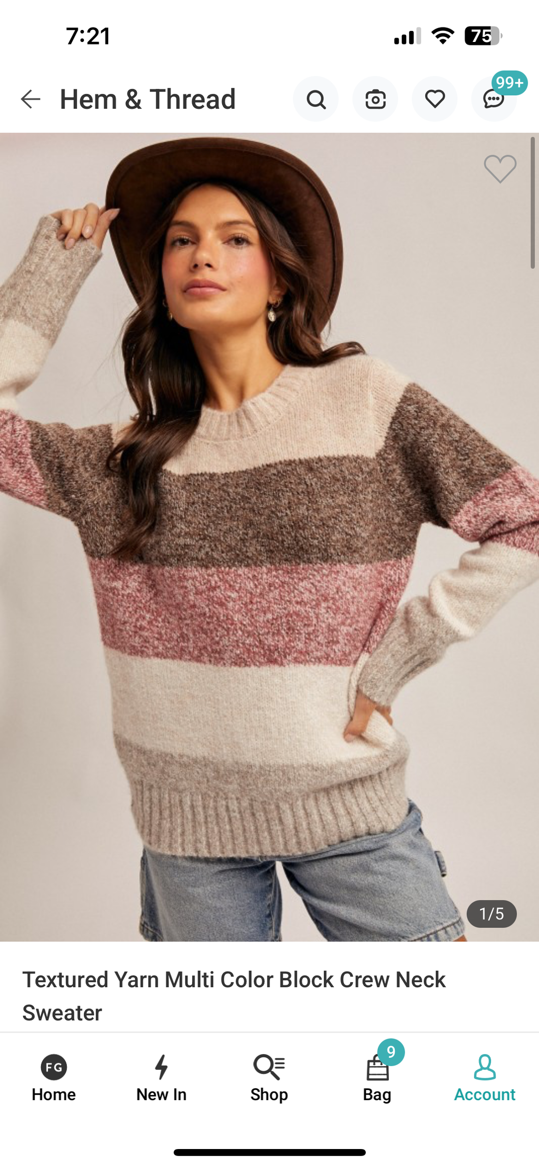 The Rosy Mocha Block Sweater