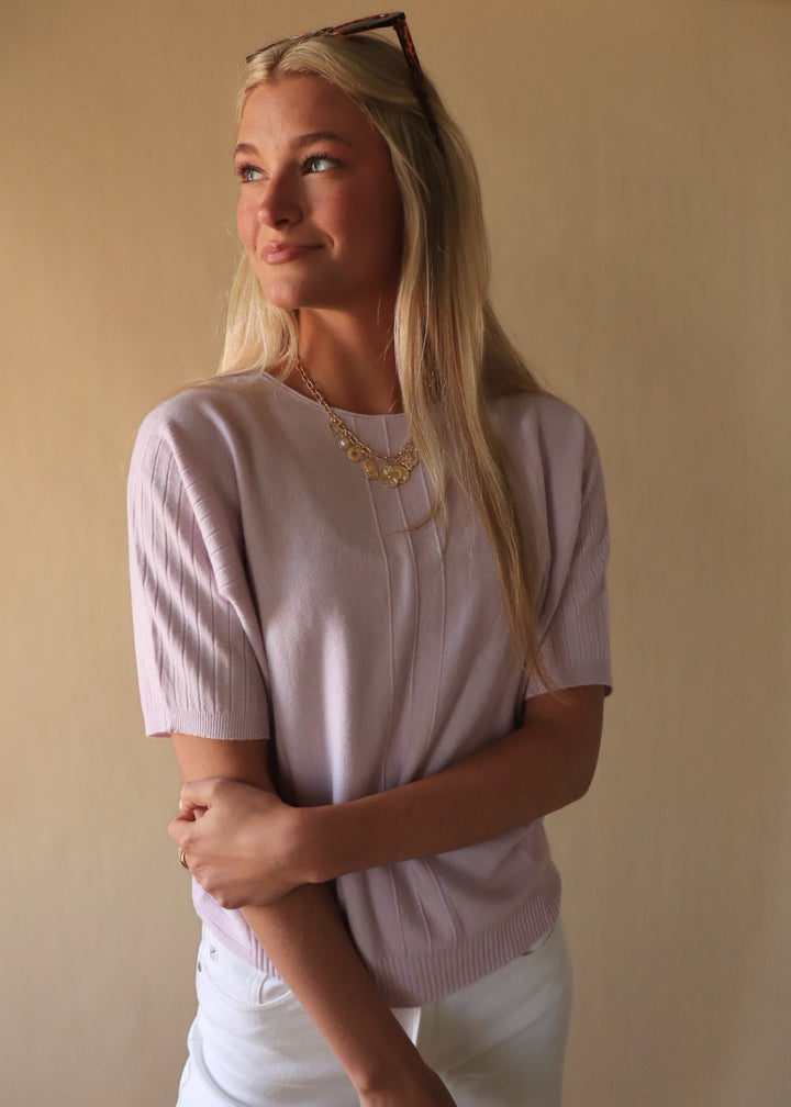 Soft Fine Gauge Short Sleeve Dolman Sweater