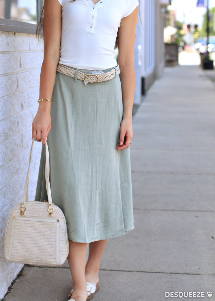 CLEARANCE FINAL SALE  The Olive Hour Midi Skirt