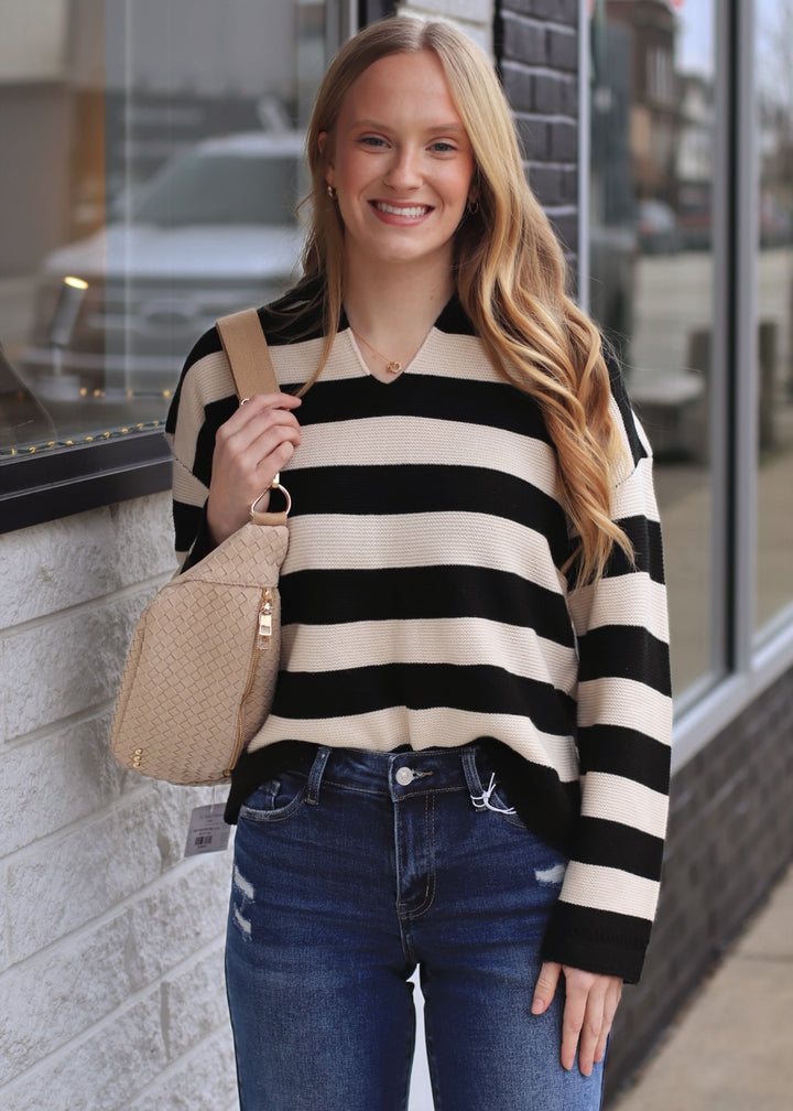 The Union Stripe Knit Pullover Top