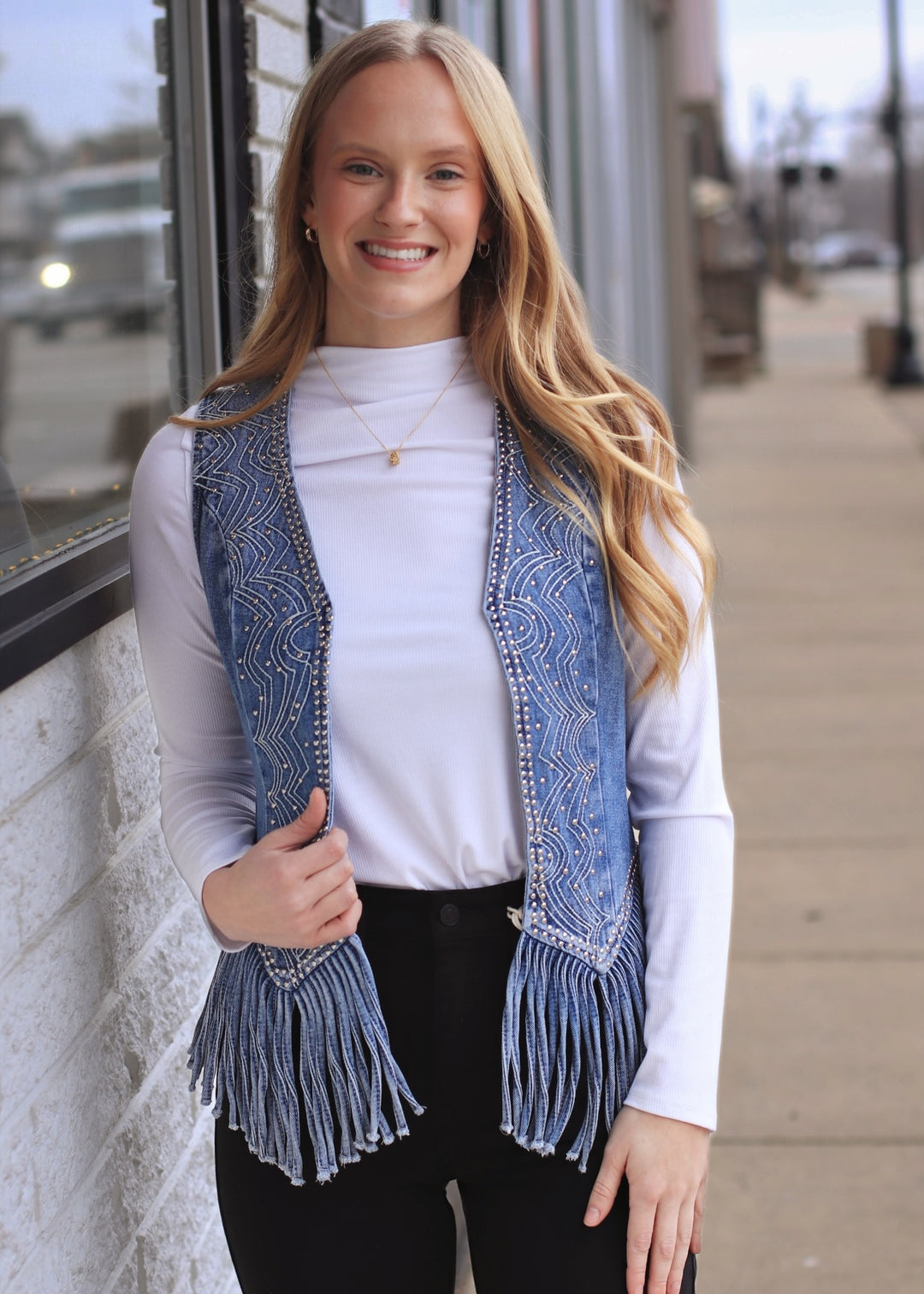 Desert Daze Fringe Denim Vest
