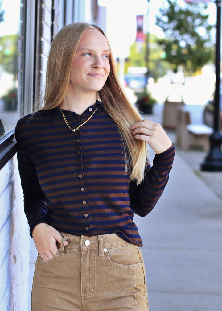 The Undone Stripe Cardigan
