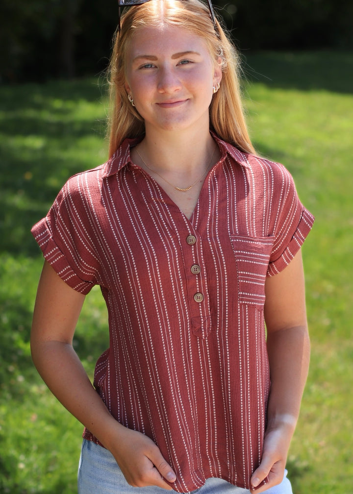 The Maren Burgundy Blouse
