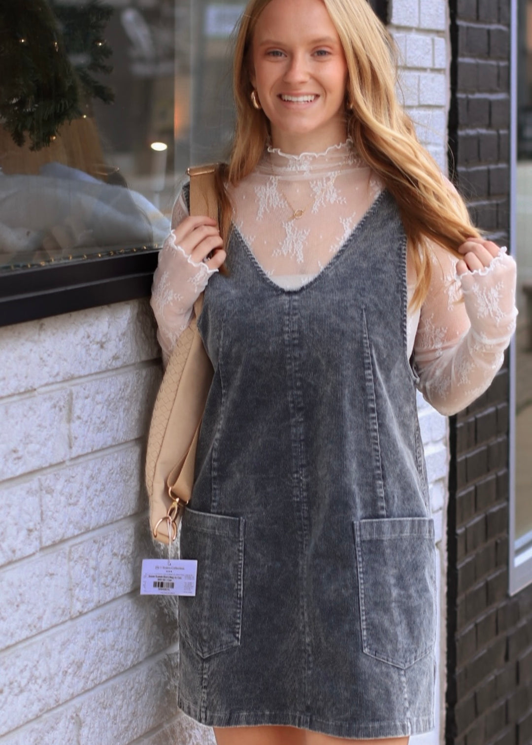 The Elara Lace Mock Neck