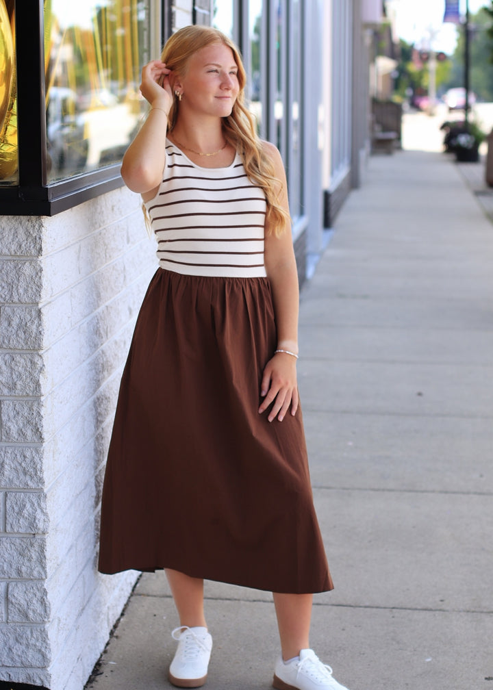 Almond Mocha Midi Dress