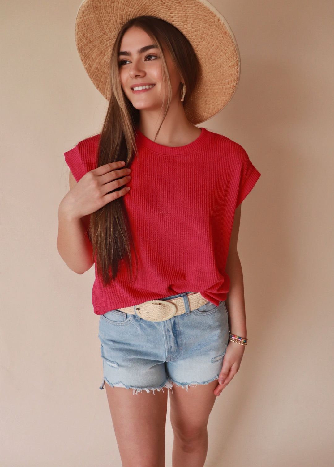 CLEARANCE FINAL SALE  Raffia Oval Buckle Belt