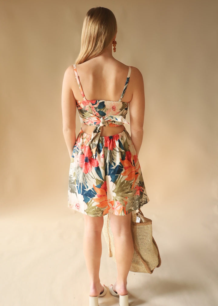 Countryside Bird Cutout Mini Dress