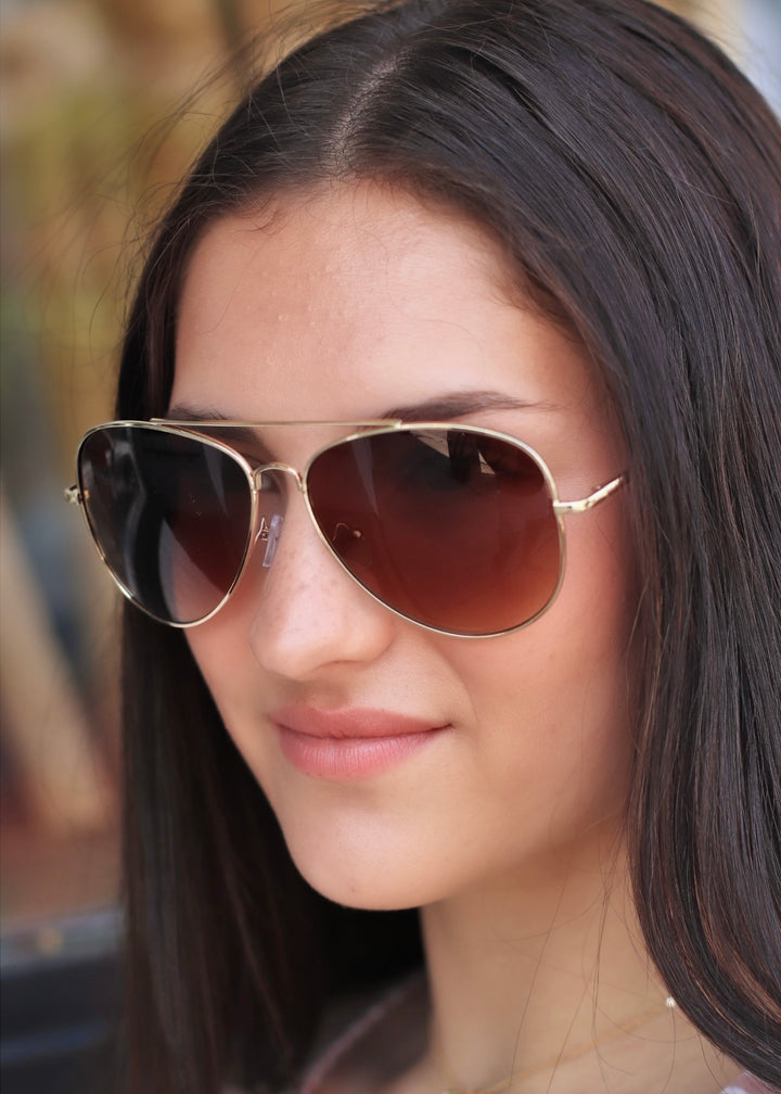 Double Bridge Aviator Sunglasses