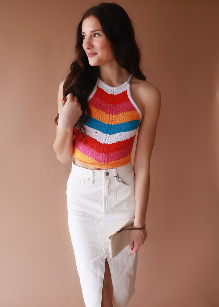 CLEARANCE FINAL SALE Summer Love Multi Colored Crochet Top