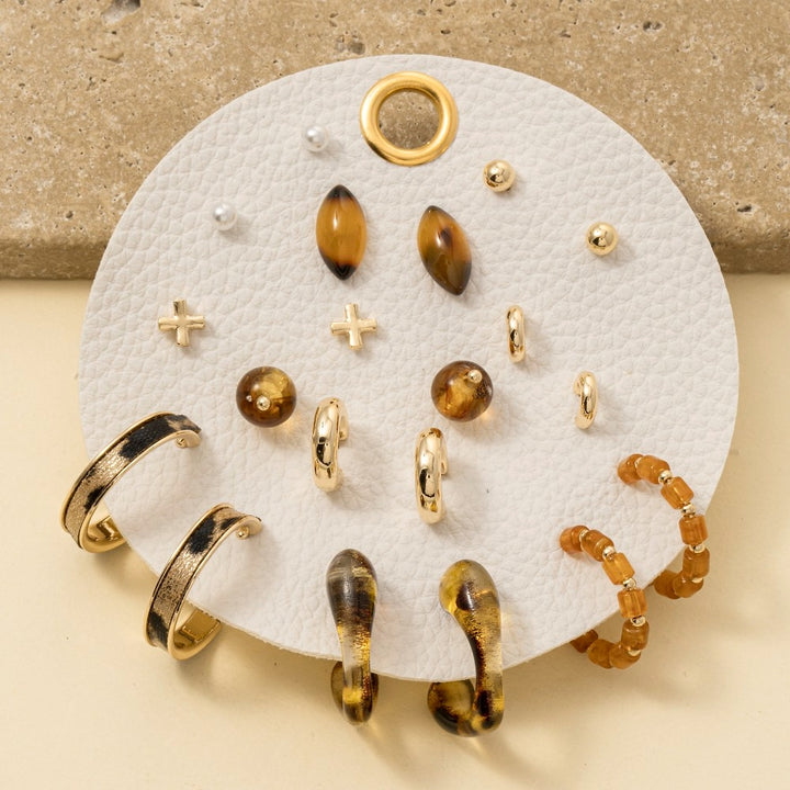 Ten Pair Assorted Resin Earrings Set