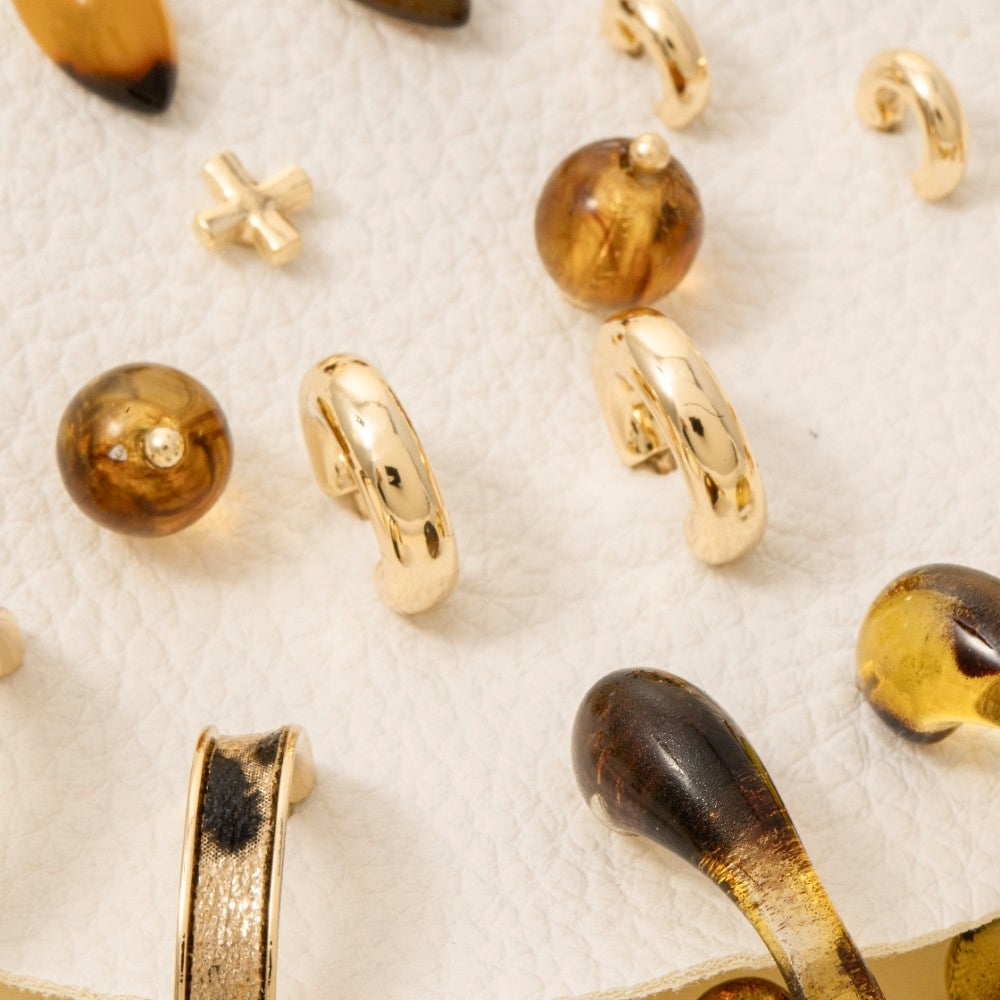 Ten Pair Assorted Resin Earrings Set