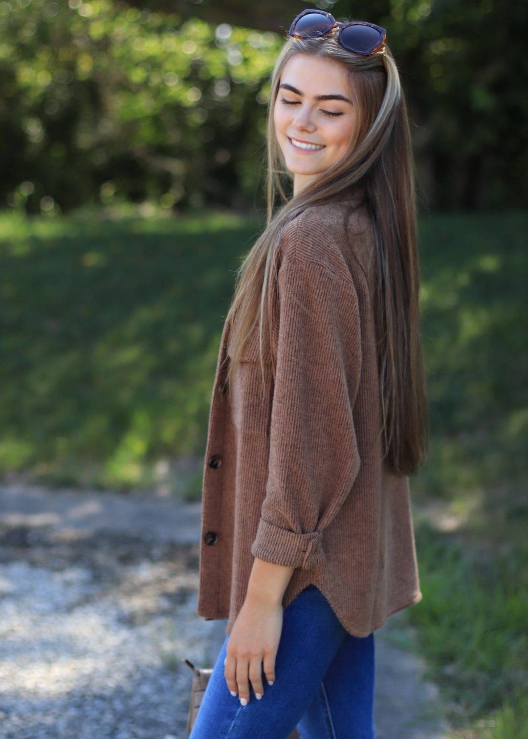 RESTOCK Fall Season Two Tone Shacket in Mocha