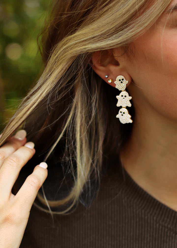 Pearl Studded Ghost Earrings